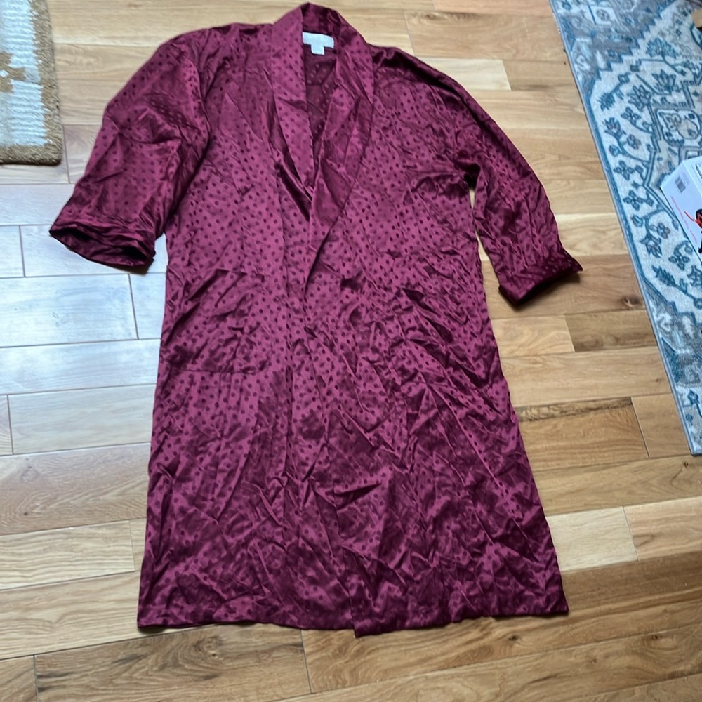 Perry Ellis Deep burgundy Silk  Robe